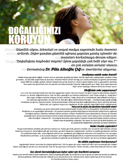 Dr. Filiz Altıoğlu Çığ — Nisan dergi haberi 2